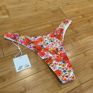 NWT Monday Swimwear Byron Thong Bottoms - Small - Petit Fleur - read description